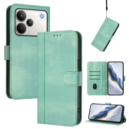 Line Splicing Buckle Retro Leather Phone Case, For Realme P4x 5G / OnePlus Nord CE6 Lite, For Realme 16T 5G Global, For Realme C100 5G, For Realme P4 Power 5G, For Realme Note 80 4G Global, For Realme C83 5G India, For Realme 16 5G Global              ...