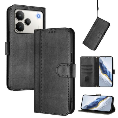 Line Splicing Buckle Retro Leather Phone Case, For Realme P4x 5G / OnePlus Nord CE6 Lite, For Realme 16T 5G Global, For Realme C100 5G, For Realme P4 Power 5G, For Realme Note 80 4G Global, For Realme C83 5G India, For Realme 16 5G Global              ...