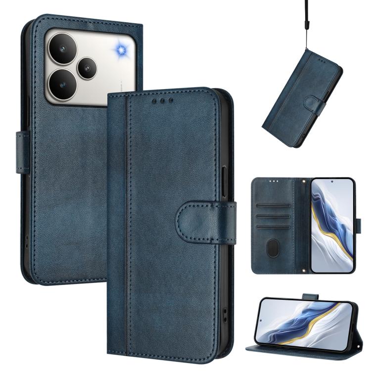 Line Splicing Buckle Retro Leather Phone Case, For Realme P4x 5G / OnePlus Nord CE6 Lite, For Realme 16T 5G Global, For Realme C100 5G, For Realme P4 Power 5G, For Realme Note 80 4G Global, For Realme C83 5G India, For Realme 16 5G Global              ...