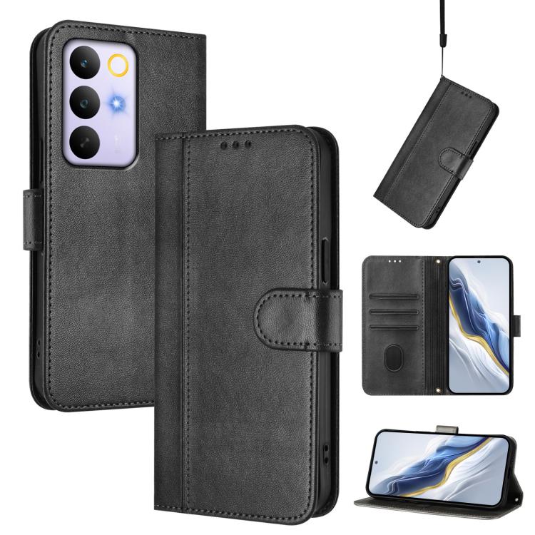 Line Splicing Buckle Retro Leather Phone Case, For Realme P4x 5G / OnePlus Nord CE6 Lite, For Realme 16T 5G Global, For Realme C100 5G, For Realme P4 Power 5G, For Realme Note 80 4G Global, For Realme C83 5G India, For Realme 16 5G Global              ...