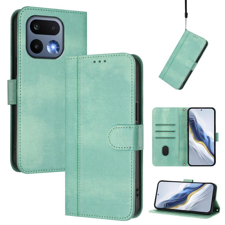 Line Splicing Buckle Retro Leather Phone Case, For Realme P4x 5G / OnePlus Nord CE6 Lite, For Realme 16T 5G Global, For Realme C100 5G, For Realme P4 Power 5G, For Realme Note 80 4G Global, For Realme C83 5G India, For Realme 16 5G Global              ...