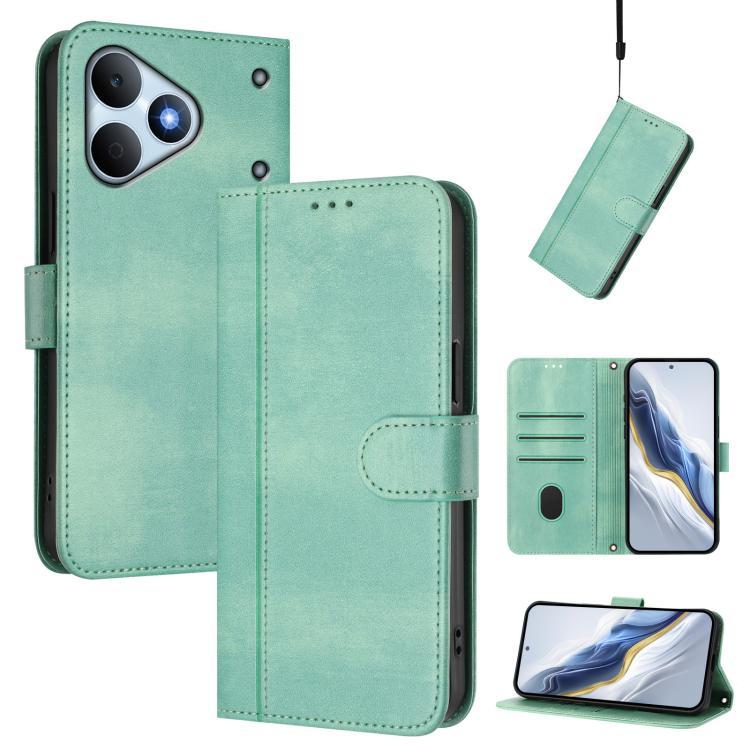 Line Splicing Buckle Retro Leather Phone Case, For Realme P4x 5G / OnePlus Nord CE6 Lite, For Realme 16T 5G Global, For Realme C100 5G, For Realme P4 Power 5G, For Realme Note 80 4G Global, For Realme C83 5G India, For Realme 16 5G Global              ...