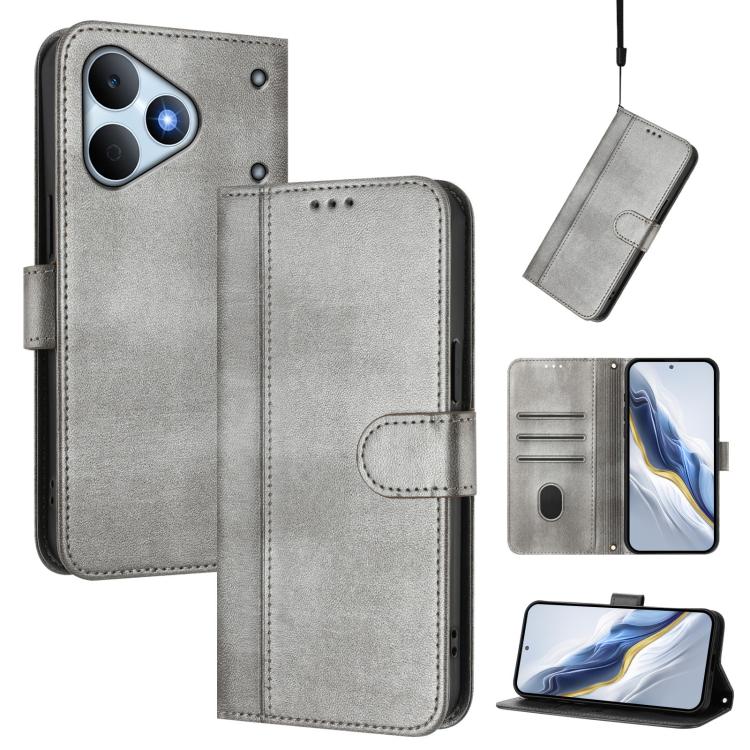 Line Splicing Buckle Retro Leather Phone Case, For Realme P4x 5G / OnePlus Nord CE6 Lite, For Realme 16T 5G Global, For Realme C100 5G, For Realme P4 Power 5G, For Realme Note 80 4G Global, For Realme C83 5G India, For Realme 16 5G Global              ...