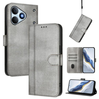 Line Splicing Buckle Retro Leather Phone Case, For Realme P4x 5G / OnePlus Nord CE6 Lite, For Realme 16T 5G Global, For Realme C100 5G, For Realme P4 Power 5G, For Realme Note 80 4G Global, For Realme C83 5G India, For Realme 16 5G Global              ...