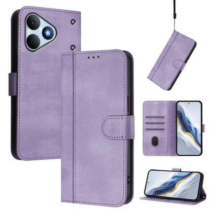 Line Splicing Buckle Retro Leather Phone Case, For Realme P4x 5G / OnePlus Nord CE6 Lite, For Realme 16T 5G Global, For Realme C100 5G, For Realme P4 Power 5G, For Realme Note 80 4G Global, For Realme C83 5G India, For Realme 16 5G Global              ...