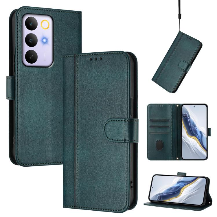 Line Splicing Buckle Retro Leather Phone Case, For Realme P4x 5G / OnePlus Nord CE6 Lite, For Realme 16T 5G Global, For Realme C100 5G, For Realme P4 Power 5G, For Realme Note 80 4G Global, For Realme C83 5G India, For Realme 16 5G Global              ...