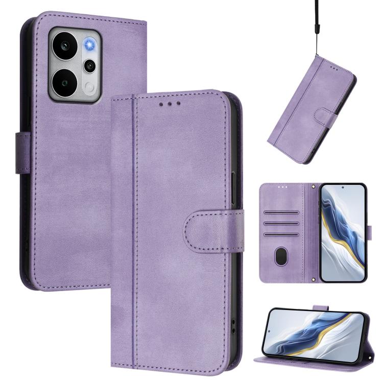 Line Splicing Buckle Retro Leather Phone Case, For Realme P4x 5G / OnePlus Nord CE6 Lite, For Realme 16T 5G Global, For Realme C100 5G, For Realme P4 Power 5G, For Realme Note 80 4G Global, For Realme C83 5G India, For Realme 16 5G Global              ...