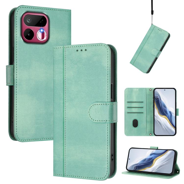 Line Splicing Buckle Retro Leather Phone Case, For Realme P4x 5G / OnePlus Nord CE6 Lite, For Realme 16T 5G Global, For Realme C100 5G, For Realme P4 Power 5G, For Realme Note 80 4G Global, For Realme C83 5G India, For Realme 16 5G Global              ...