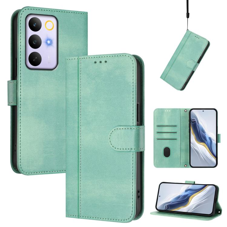 Line Splicing Buckle Retro Leather Phone Case, For Realme P4x 5G / OnePlus Nord CE6 Lite, For Realme 16T 5G Global, For Realme C100 5G, For Realme P4 Power 5G, For Realme Note 80 4G Global, For Realme C83 5G India, For Realme 16 5G Global              ...