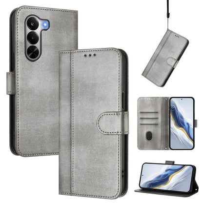 Line Splicing Buckle Retro Leather Phone Case, For Realme P4x 5G / OnePlus Nord CE6 Lite, For Realme 16T 5G Global, For Realme C100 5G, For Realme P4 Power 5G, For Realme Note 80 4G Global, For Realme C83 5G India, For Realme 16 5G Global              ...
