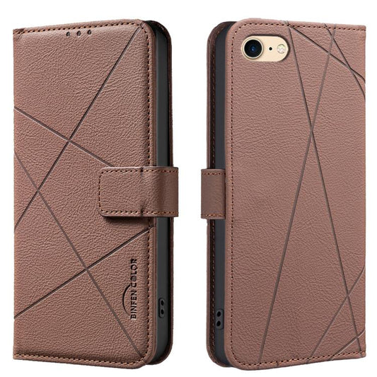 Geometric Pattern RFID Leather Phone Case, For iPhone 6 / 7 / 8 / SE, For iPhone 13 Pro Max, For iPhone 13 Pro, For iPhone 12 / 12 Pro, For iPhone 12 Pro Max, For iPhone 11 Pro Max, For iPhone 11, For iPhone 11 Pro, For iPhone XR, For iPhone XS Max
