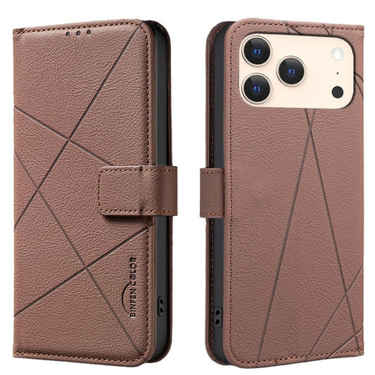 Geometric Pattern RFID Leather Phone Case, For iPhone 18 Pro/17 Pro, For iPhone 18 Pro Max/17 Pro Max, For iPhone 16e / 17e, For iPhone 17, For iPhone Air, For iPhone 16 Pro Max, For iPhone 16 Pro, For iPhone 16 Plus, For iPhone 16, For iPhone 15 Pro M...