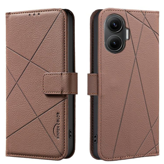 Geometric Pattern RFID Leather Phone Case, For Redmi Turbo 4 Pro, For Redmi Turbo 4, For Redmi 14C, For Redmi Note 14 5G, For Redmi Note 14 Pro 4G, For Redmi Note 14 4G 16.25mm, For Redmi Note 14 Pro 5G / 14 Pro+ 5G, For Redmi A3, For Redmi Note 13 Pro...