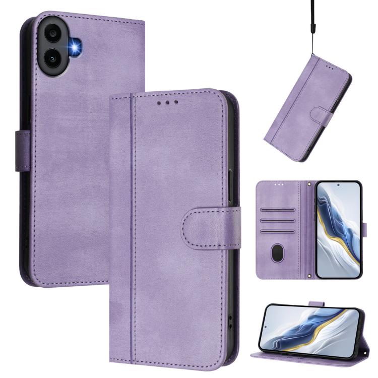 Line Splicing Buckle Retro Leather Phone Case, For Nothing Phone 4a Pro, For Nothing Phone 4a, For Nothing Phone 3a, For Nothing Phone 3a Pro, For Nothing CMF Phone 1, For Nothing Phone 2a