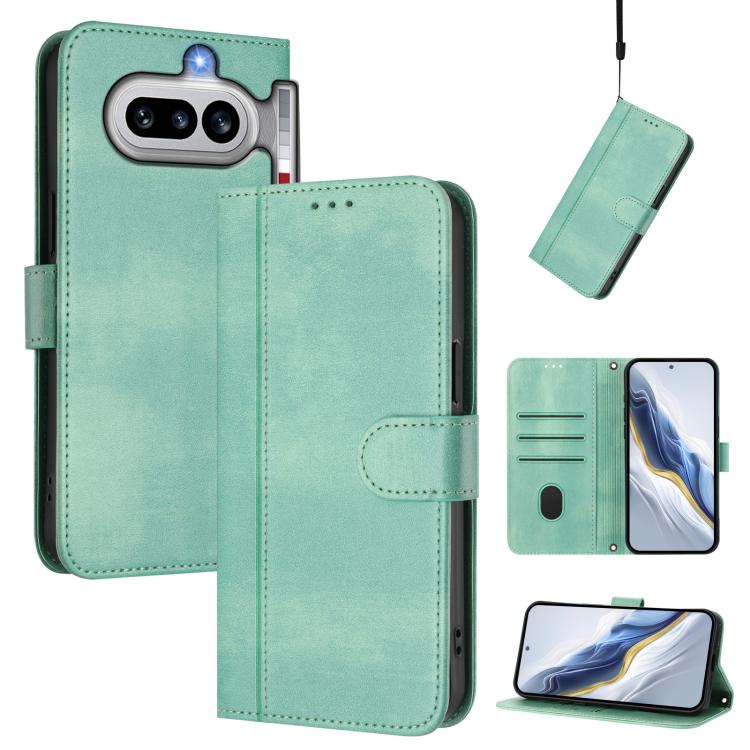 Line Splicing Buckle Retro Leather Phone Case, For Nothing Phone 4a Pro, For Nothing Phone 4a, For Nothing Phone 3a, For Nothing Phone 3a Pro, For Nothing CMF Phone 1, For Nothing Phone 2a