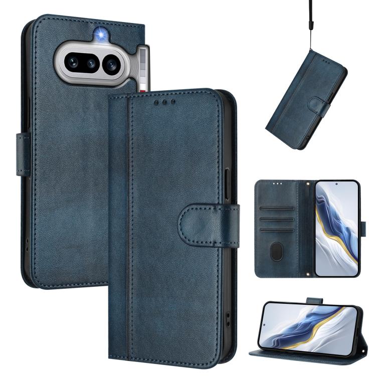 Line Splicing Buckle Retro Leather Phone Case, For Nothing Phone 4a Pro, For Nothing Phone 4a, For Nothing Phone 3a, For Nothing Phone 3a Pro, For Nothing CMF Phone 1, For Nothing Phone 2a