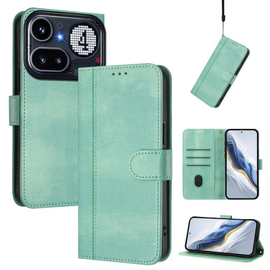 Line Splicing Buckle Retro Leather Phone Case, For Nothing Phone 4a Pro, For Nothing Phone 4a, For Nothing Phone 3a, For Nothing Phone 3a Pro, For Nothing CMF Phone 1, For Nothing Phone 2a