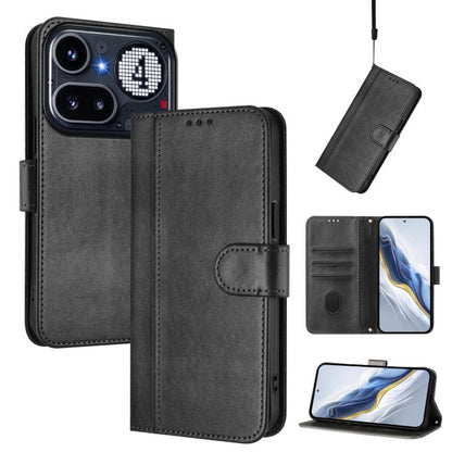 Line Splicing Buckle Retro Leather Phone Case, For Nothing Phone 4a Pro, For Nothing Phone 4a, For Nothing Phone 3a, For Nothing Phone 3a Pro, For Nothing CMF Phone 1, For Nothing Phone 2a