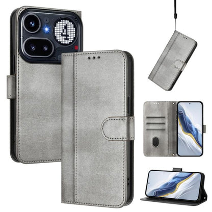 Line Splicing Buckle Retro Leather Phone Case, For Nothing Phone 4a Pro, For Nothing Phone 4a, For Nothing Phone 3a, For Nothing Phone 3a Pro, For Nothing CMF Phone 1, For Nothing Phone 2a