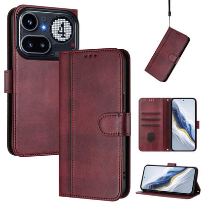 Line Splicing Buckle Retro Leather Phone Case, For Nothing Phone 4a Pro, For Nothing Phone 4a, For Nothing Phone 3a, For Nothing Phone 3a Pro, For Nothing CMF Phone 1, For Nothing Phone 2a