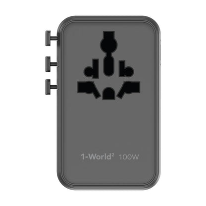 MOMAX UA23 1-World 2 4-Port Mini Universal Travel GaN Charger 100W with Dual AC, UA23D