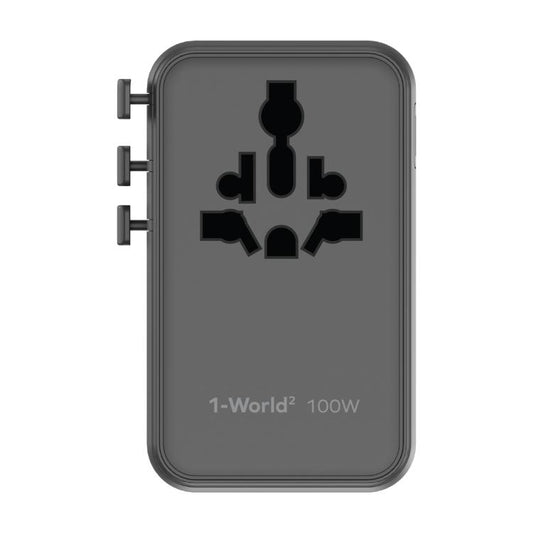 MOMAX UA23 1-World 2 4-Port Mini Universal Travel GaN Charger 100W with Dual AC, UA23D, UA23L