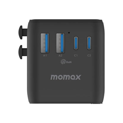 MOMAX UA23 1-World 2 4-Port Mini Universal Travel GaN Charger 100W with Dual AC, UA23D