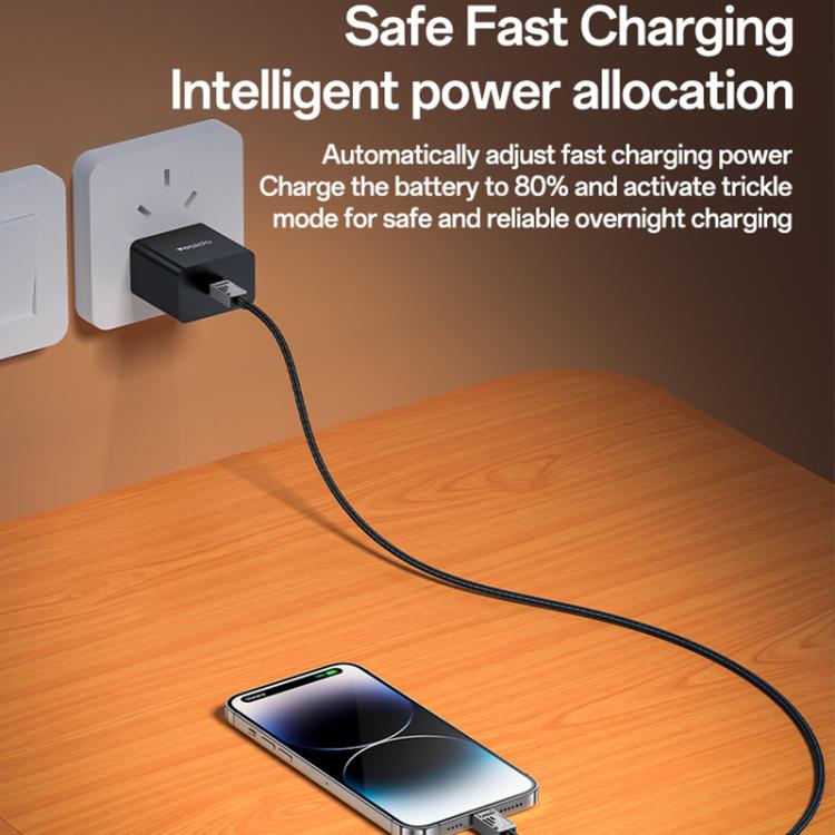 Yesido CA195 27W 3A USB-C / Type-C to 8 Pin Zinc Alloy Data Cable