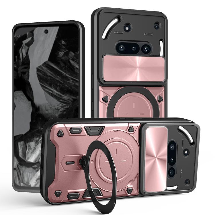 CD Texture Sliding Camshield Magnetic Holder Phone Case, For Nothing Phone 4a Pro, For Nothing Phone 4a, For Nothing CMF Phone 2 Pro, For Nothing Phone 3a, For Nothing Phone 3a Pro