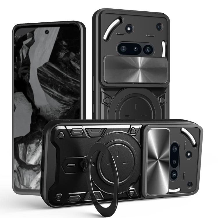 CD Texture Sliding Camshield Magnetic Holder Phone Case, For Nothing Phone 4a Pro, For Nothing Phone 4a, For Nothing CMF Phone 2 Pro, For Nothing Phone 3a, For Nothing Phone 3a Pro