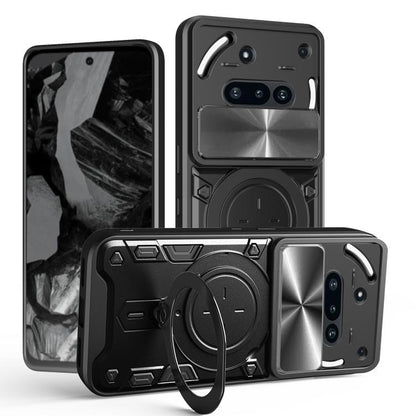 CD Texture Sliding Camshield Magnetic Holder Phone Case, For Nothing Phone 4a Pro, For Nothing Phone 4a, For Nothing CMF Phone 2 Pro, For Nothing Phone 3a, For Nothing Phone 3a Pro