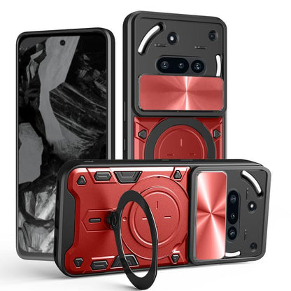 CD Texture Sliding Camshield Magnetic Holder Phone Case, For Nothing Phone 4a Pro, For Nothing Phone 4a, For Nothing CMF Phone 2 Pro, For Nothing Phone 3a, For Nothing Phone 3a Pro