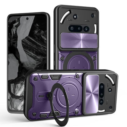 CD Texture Sliding Camshield Magnetic Holder Phone Case, For Nothing Phone 4a Pro, For Nothing Phone 4a, For Nothing CMF Phone 2 Pro, For Nothing Phone 3a, For Nothing Phone 3a Pro