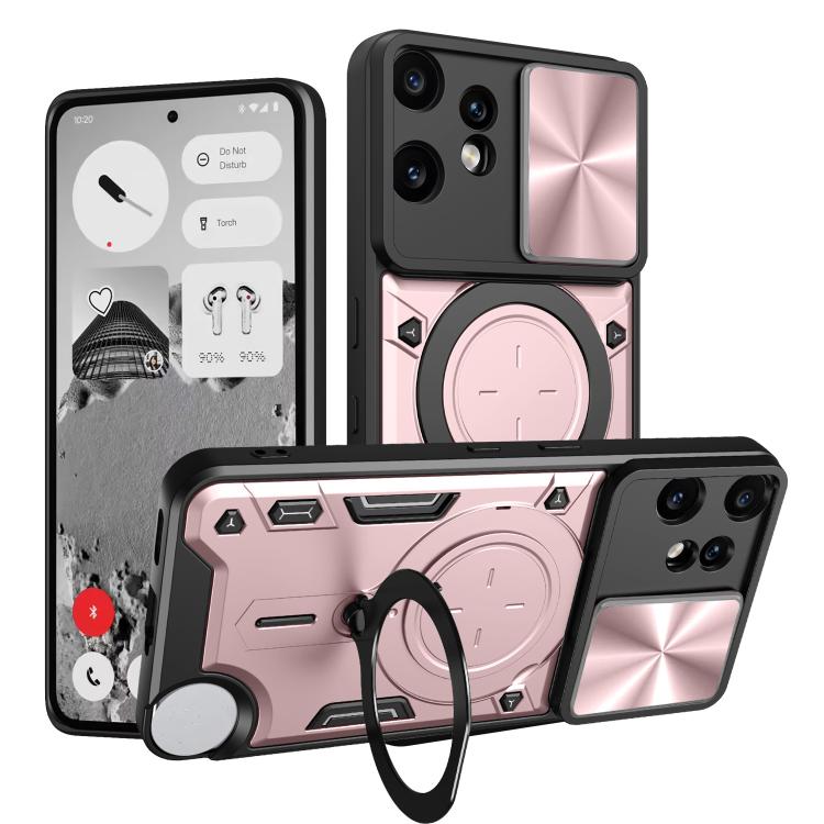 CD Texture Sliding Camshield Magnetic Holder Phone Case, For Nothing Phone 4a Pro, For Nothing Phone 4a, For Nothing CMF Phone 2 Pro, For Nothing Phone 3a, For Nothing Phone 3a Pro