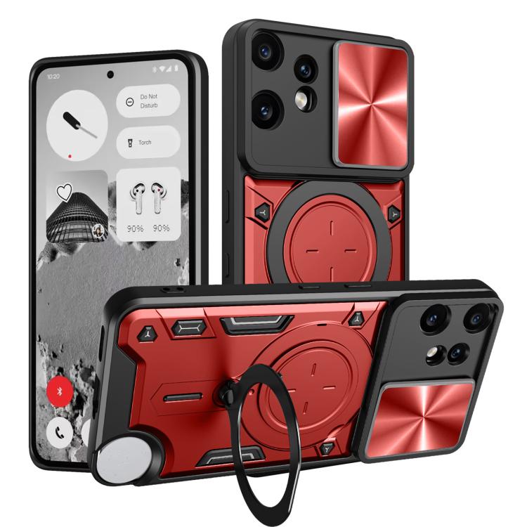 CD Texture Sliding Camshield Magnetic Holder Phone Case, For Nothing Phone 4a Pro, For Nothing Phone 4a, For Nothing CMF Phone 2 Pro, For Nothing Phone 3a, For Nothing Phone 3a Pro