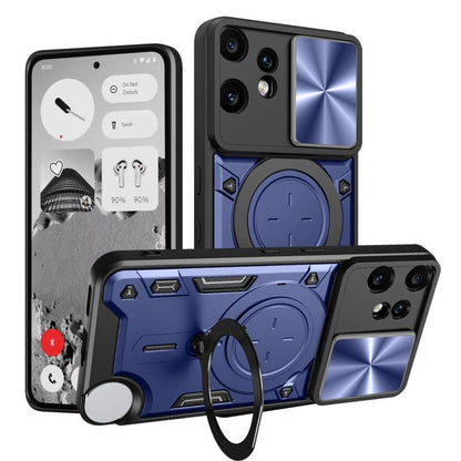 CD Texture Sliding Camshield Magnetic Holder Phone Case, For Nothing Phone 4a Pro, For Nothing Phone 4a, For Nothing CMF Phone 2 Pro, For Nothing Phone 3a, For Nothing Phone 3a Pro