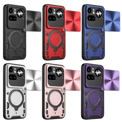CD Texture Sliding Camshield Magnetic Holder Phone Case, For Nothing Phone 4a Pro, For Nothing Phone 4a, For Nothing CMF Phone 2 Pro, For Nothing Phone 3a, For Nothing Phone 3a Pro