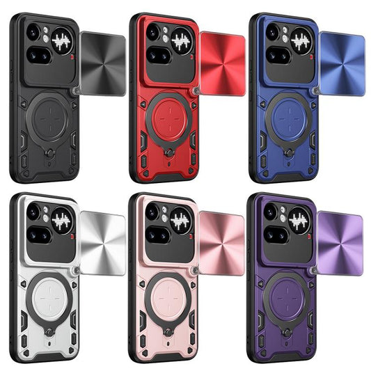 CD Texture Sliding Camshield Magnetic Holder Phone Case, For Nothing Phone 4a Pro, For Nothing Phone 4a, For Nothing CMF Phone 2 Pro, For Nothing Phone 3a, For Nothing Phone 3a Pro