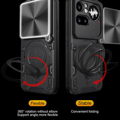 CD Texture Sliding Camshield Magnetic Holder Phone Case, For Nothing Phone 4a Pro, For Nothing Phone 4a, For Nothing CMF Phone 2 Pro, For Nothing Phone 3a, For Nothing Phone 3a Pro