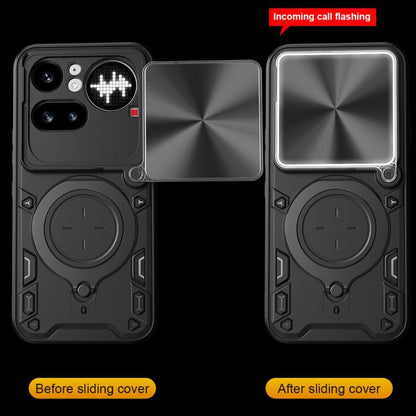 CD Texture Sliding Camshield Magnetic Holder Phone Case, For Nothing Phone 4a Pro, For Nothing Phone 4a, For Nothing CMF Phone 2 Pro, For Nothing Phone 3a, For Nothing Phone 3a Pro