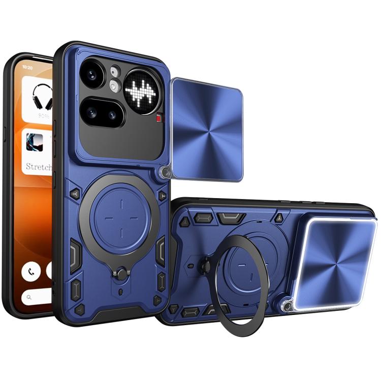 CD Texture Sliding Camshield Magnetic Holder Phone Case, For Nothing Phone 4b, For Nothing Phone 4a Pro, For Nothing Phone 4a, For Nothing CMF Phone 2 Pro, For Nothing Phone 3a, For Nothing Phone 3a Pro