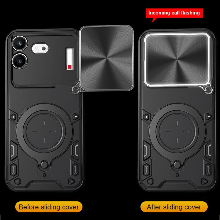 CD Texture Sliding Camshield Magnetic Holder Phone Case, For Nothing Phone 4b, For Nothing Phone 4a Pro, For Nothing Phone 4a, For Nothing CMF Phone 2 Pro, For Nothing Phone 3a, For Nothing Phone 3a Pro
