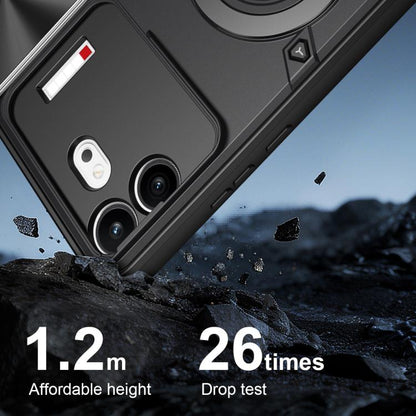 CD Texture Sliding Camshield Magnetic Holder Phone Case, For Nothing Phone 4b, For Nothing Phone 4a Pro, For Nothing Phone 4a, For Nothing CMF Phone 2 Pro, For Nothing Phone 3a, For Nothing Phone 3a Pro