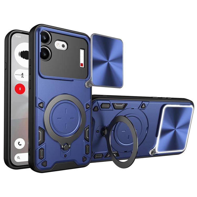 CD Texture Sliding Camshield Magnetic Holder Phone Case, For Nothing Phone 4b, For Nothing Phone 4a Pro, For Nothing Phone 4a, For Nothing CMF Phone 2 Pro, For Nothing Phone 3a, For Nothing Phone 3a Pro