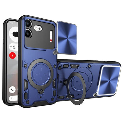 CD Texture Sliding Camshield Magnetic Holder Phone Case, For Nothing Phone 4b, For Nothing Phone 4a Pro, For Nothing Phone 4a, For Nothing CMF Phone 2 Pro, For Nothing Phone 3a, For Nothing Phone 3a Pro