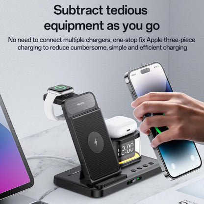 Yesido DS22 5 in 1 Multifunction Clock Wireless Fast Charge Station
