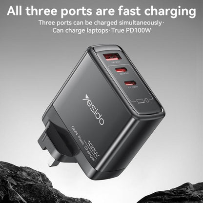 Yesido YC95 PD100W 2 USB-C , USB-A Three Ports GaN Fast Charger