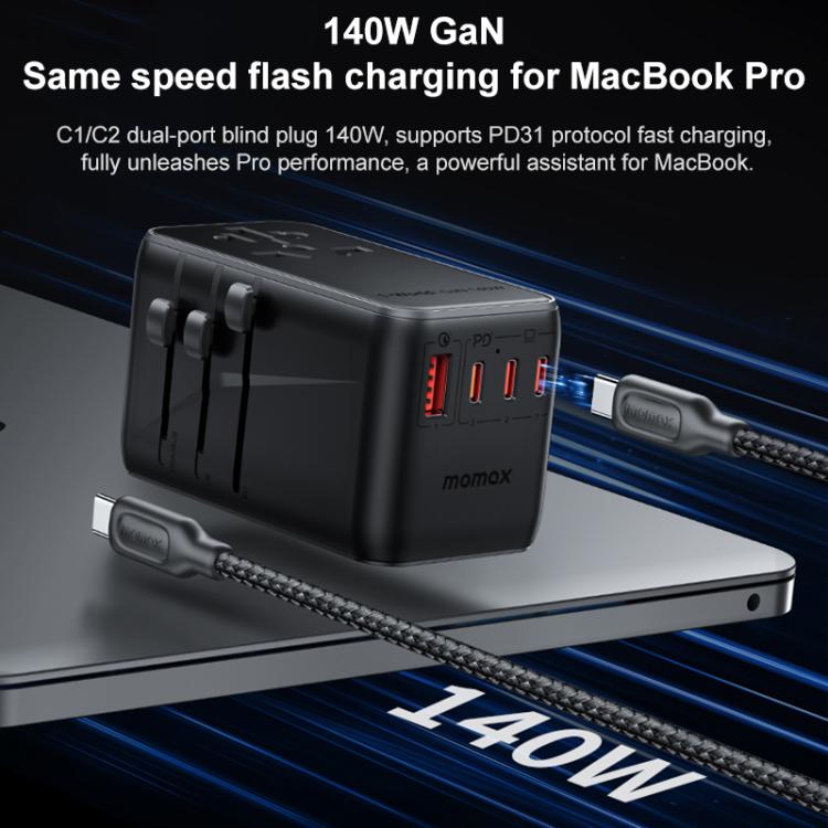 MOMAX UA16 1-World PD140W GaN Global Travel Fast Charging Socket, UA16