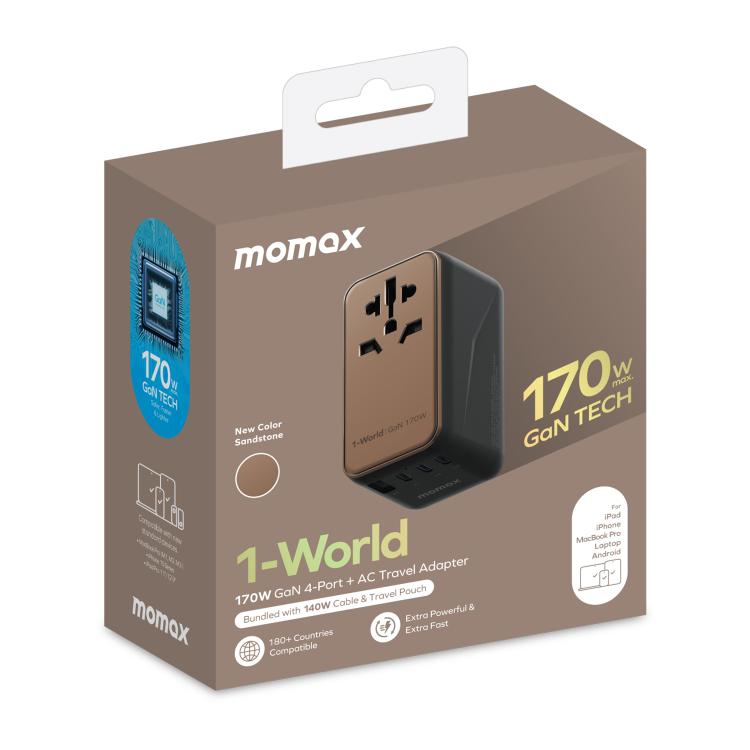 MOMAX UA17 1-World PD170W GaN Global Travel Fast Charging Socket, UA17