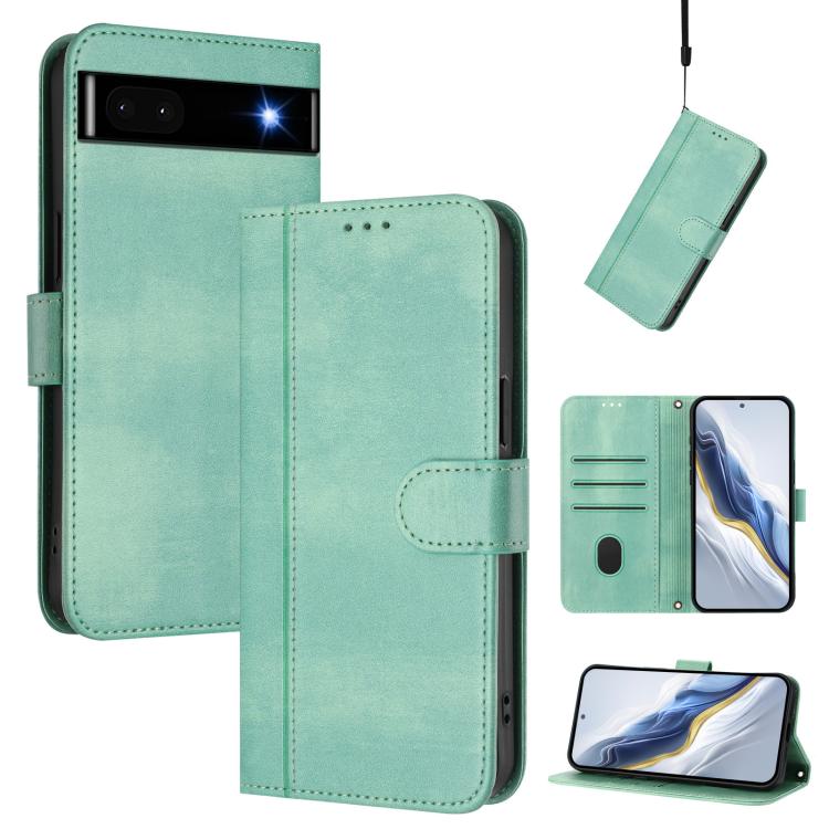 Line Splicing Buckle Retro Leather Phone Case, For Google Pixel 11 Pro XL, For Google Pixel 11 Pro / 11, For Google Pixel 9 Pro XL / Pixel 10 Pro XL, For Google Pixel 10 / 10 Pro / Pixel 9 / 9 Pro, For Google Pixel 9a, For Google Pixel 8a              ...